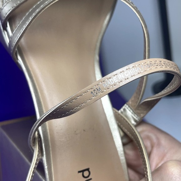 Aboud Women's Gold Strappy Platform Heeled Sandals Shoe Size 10-NEW - Picture 8 of 8